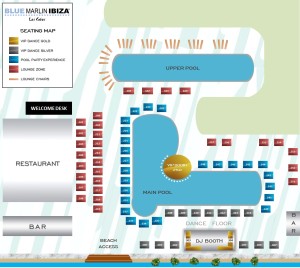 Beach Club Seating Map (Weekend)